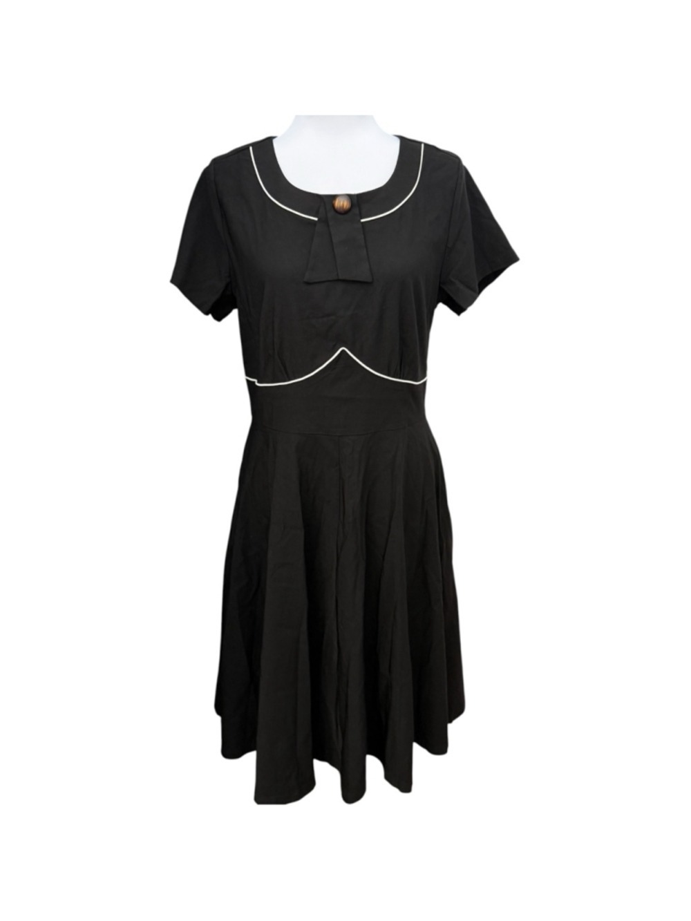 GownTown Black Fit Flare Dress 2XL - Picture 2 of 5